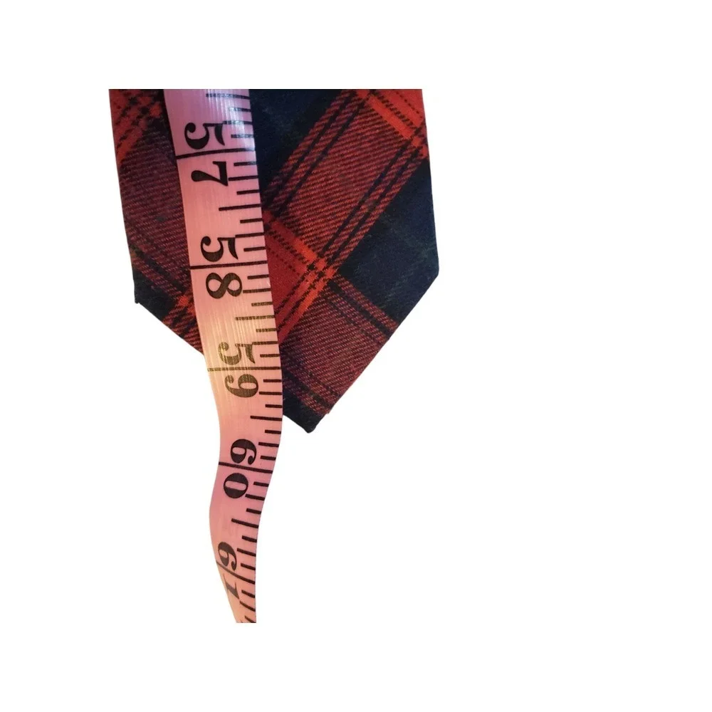 NWT‎ Nautica Mens Tie Necktie Designer Luxury 100% Cotton Red Black Plaid